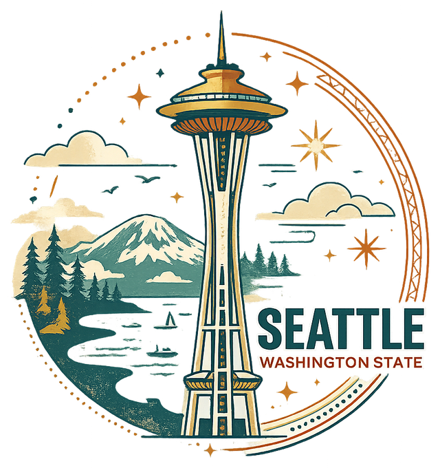 Seattle — Space Needle, Mt. Rainier
